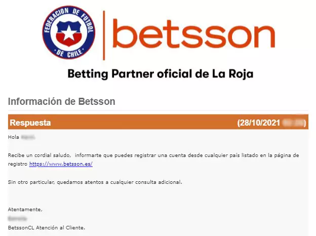 Atención al Cliente en Betsson Chile