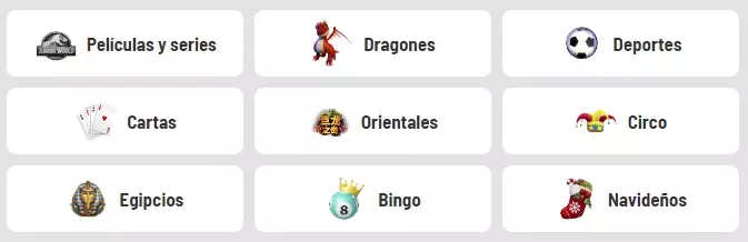 Categorias temáticas en Bodog Casino Chile