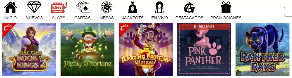 Variedad de Tragamonedas en Caliente MX Casino