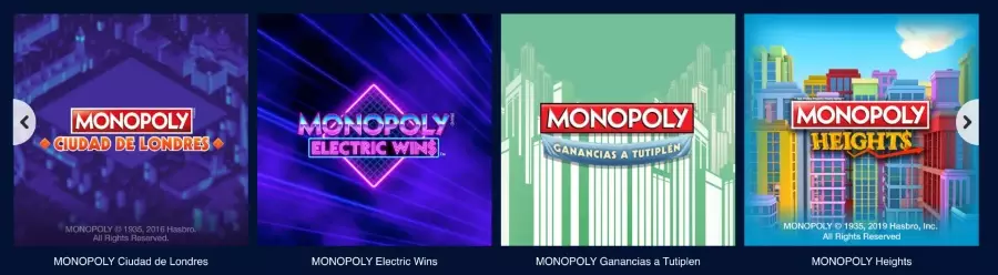 juegos exclusivos en monopoly casino